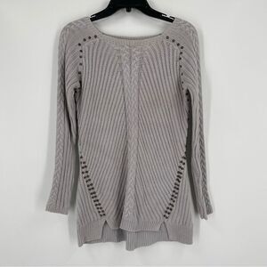 Philosophy Women’s Round Neck Gray Cable Knit Long Sleeve Sweater size S